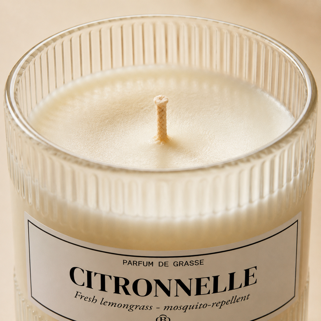 Bougie parfumée Citronnelle - Chic Bottle - Texture Cire