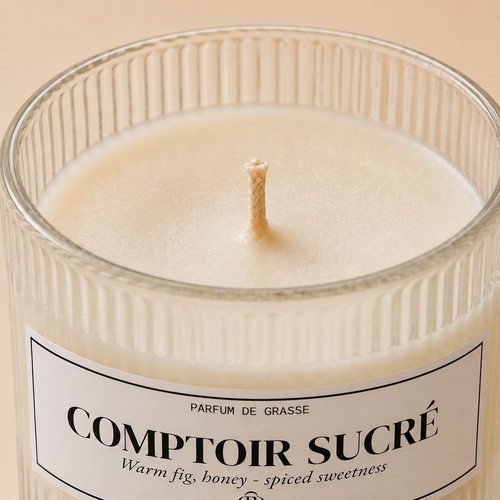 Bougie parfumée Comptoir sucré - Chic Bottle - Texture Cire