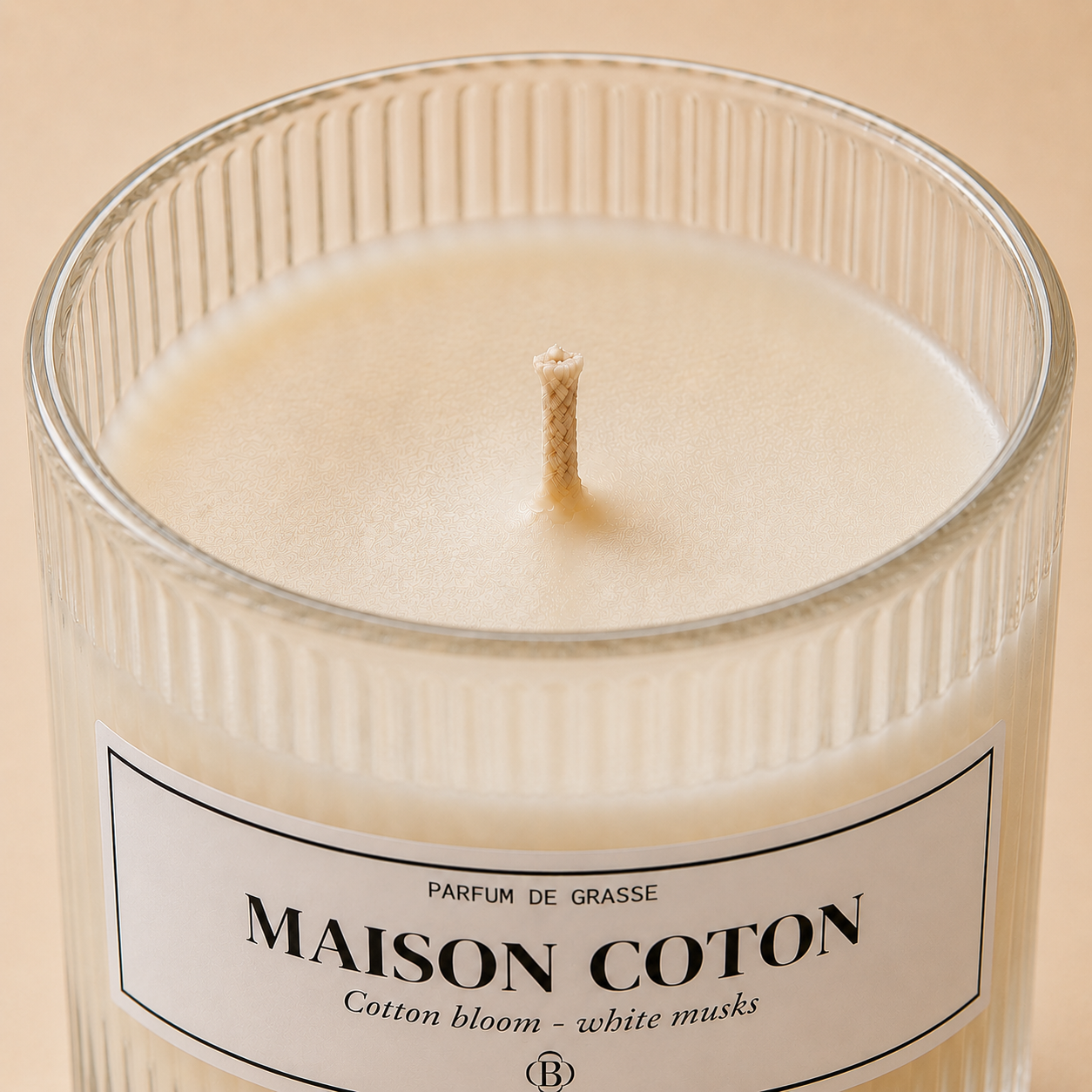 Bougie parfumée Maison Coton - Chic Bottle - Texture Cire