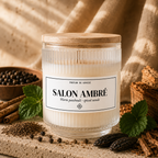 Bougie parfumée Salon Ambré- Chic Bottle -Piramide olfative