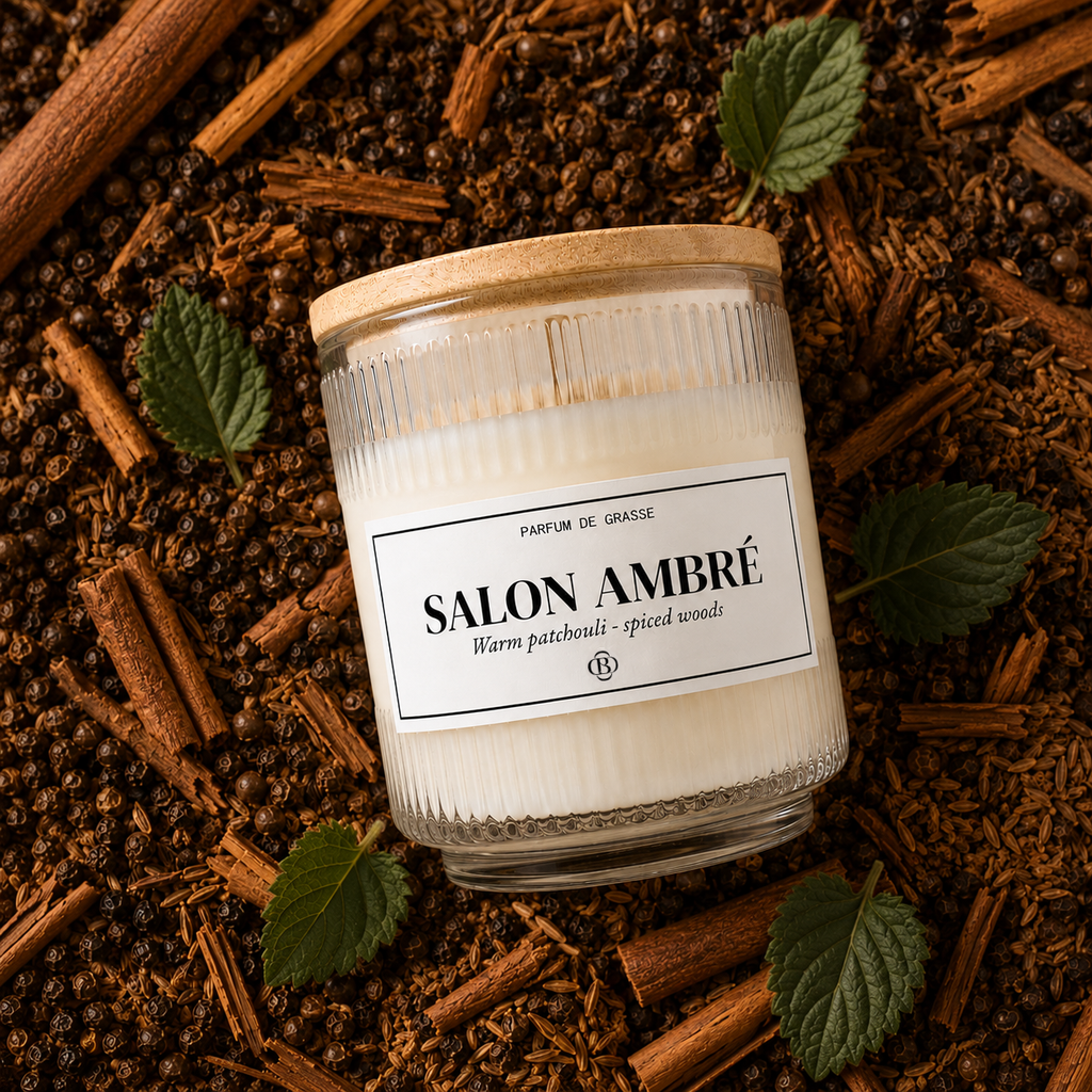 Bougie parfumée Salon Ambré - Belle - Chic Bottle