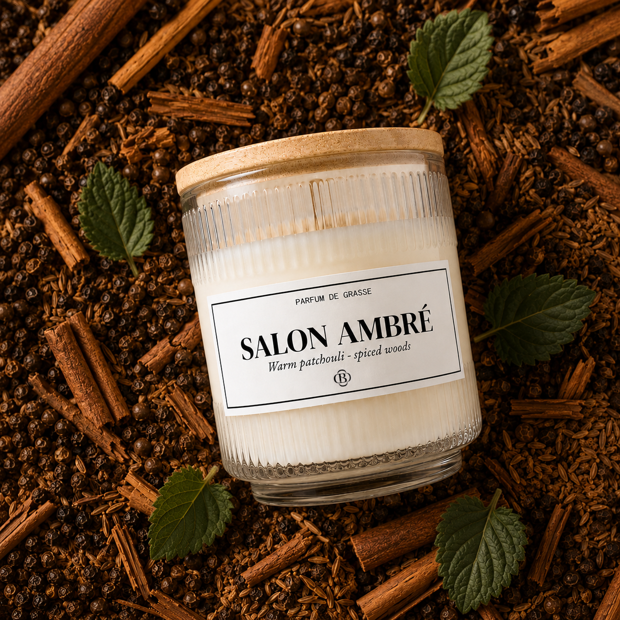 Bougie parfumée Salon Ambré - Belle - Chic Bottle