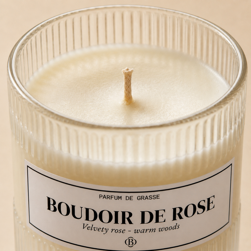 Bougie parfumée boudoir de rose - Chic Bottle - Texture Cire