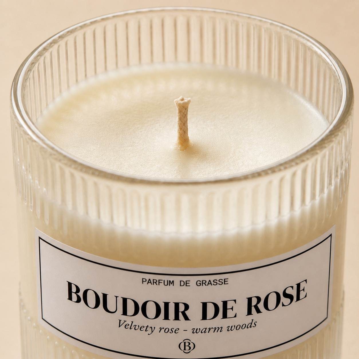 Bougie parfumée boudoir de rose - Chic Bottle - Texture Cire