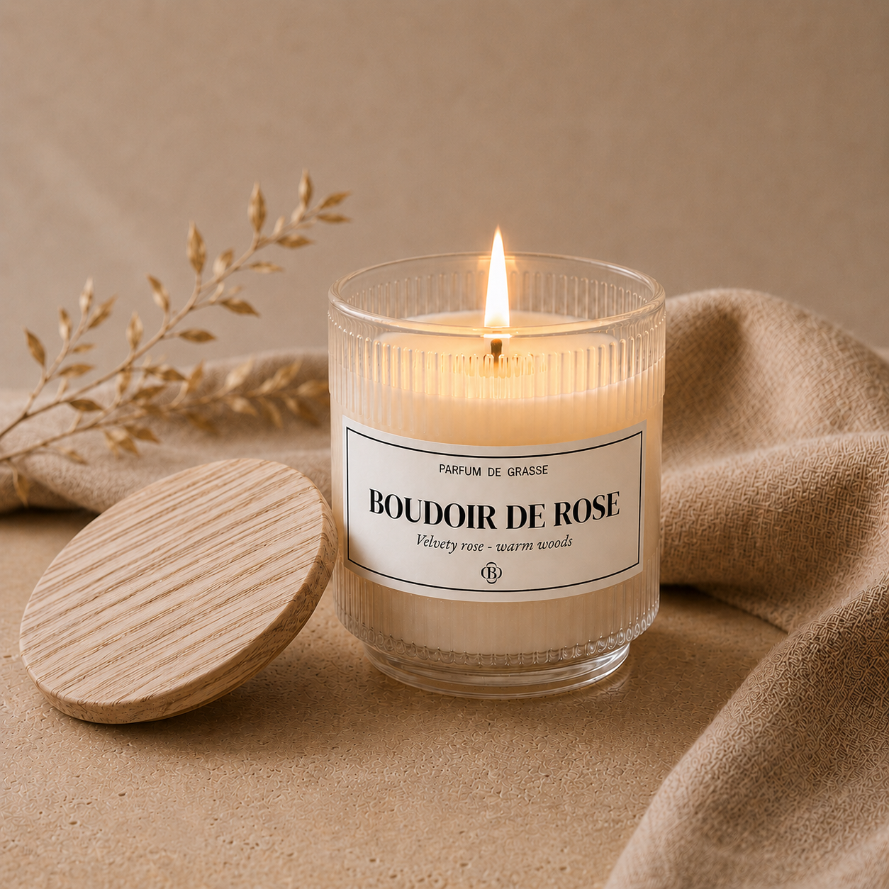 Bougie parfumée boudoir de rose - lifestyle - Chic Bottle