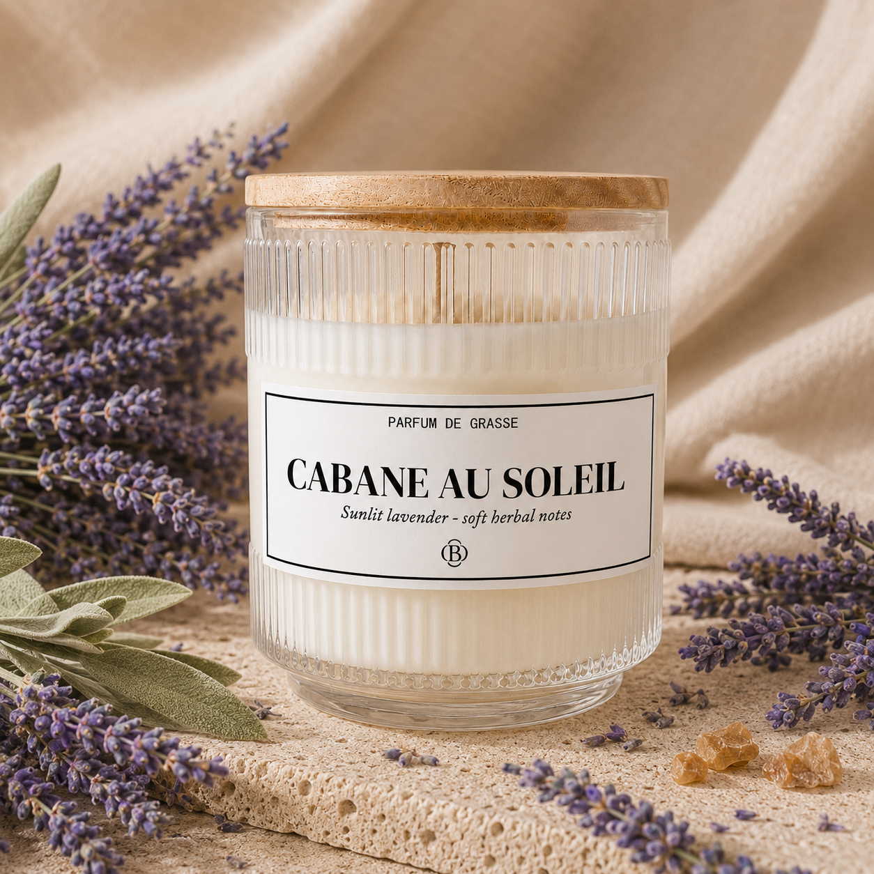 Bougie parfumée cabane au soleil - Chic Bottle -Piramide olfative