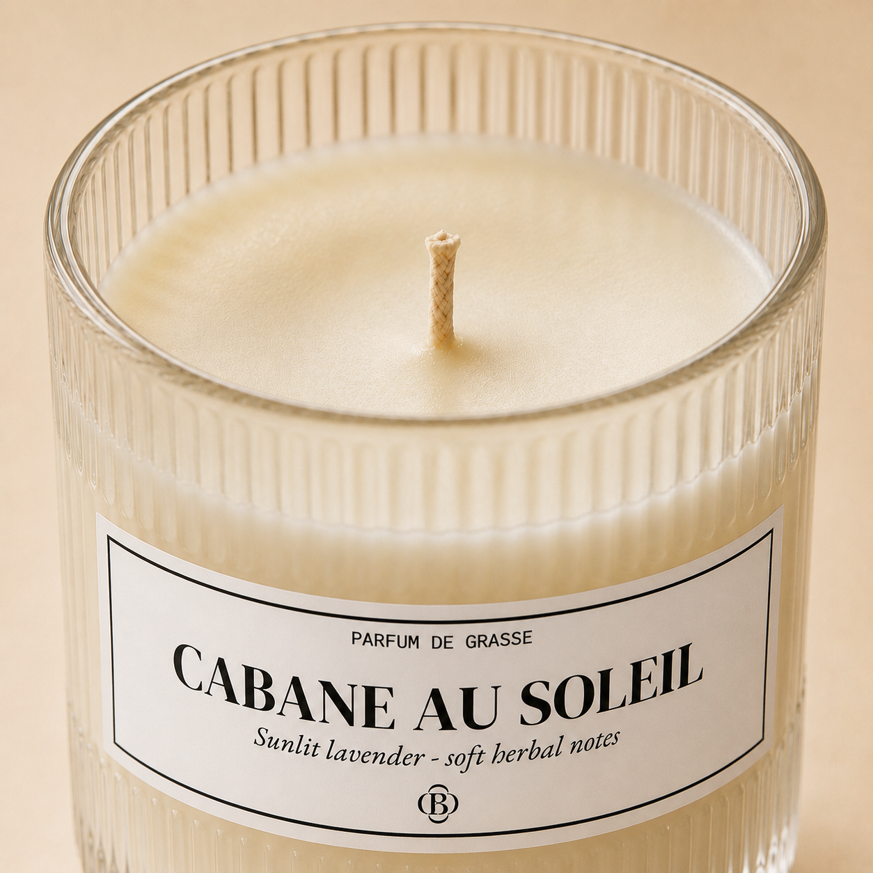 Bougie parfumée cabane au soleil - Chic Bottle - Texture Cire