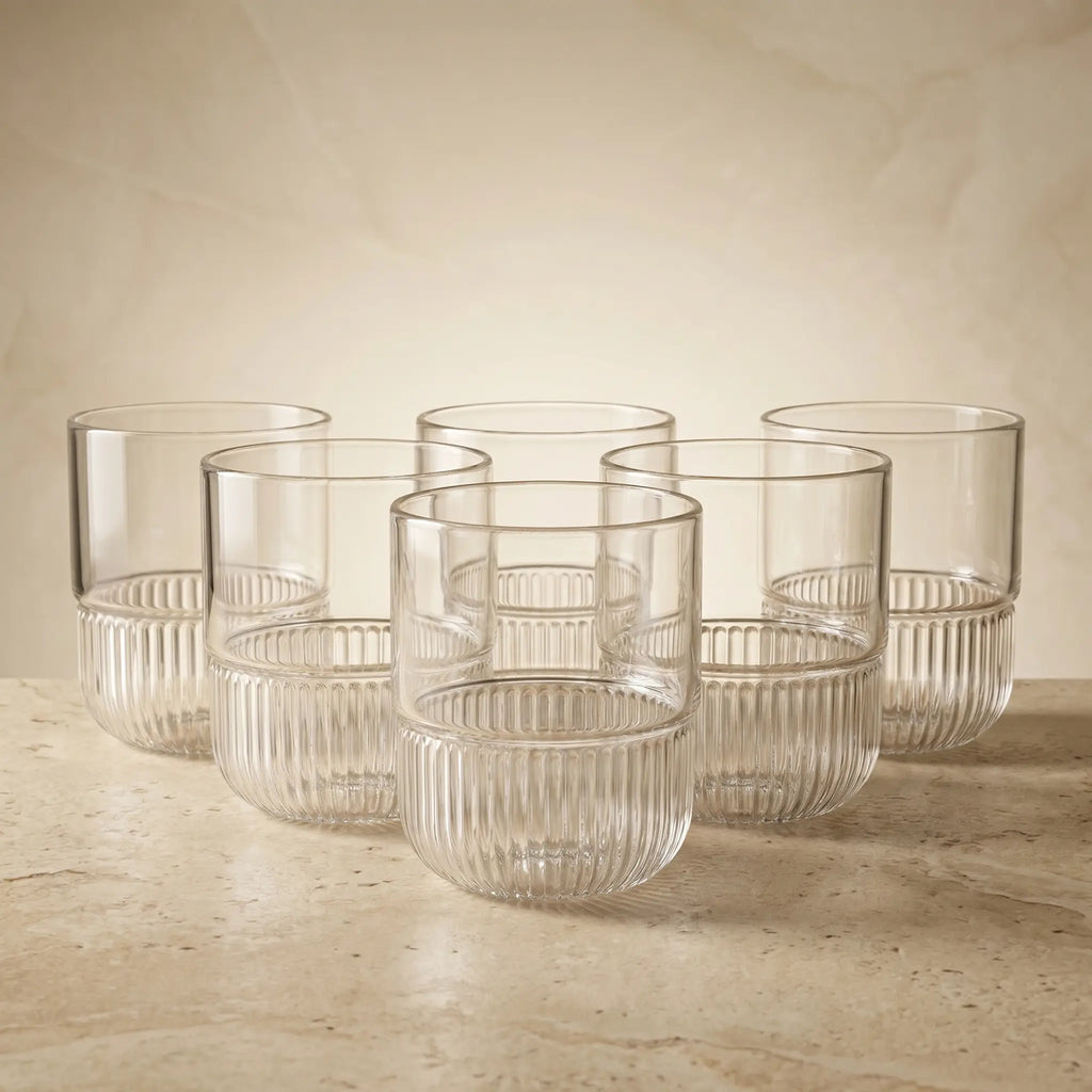 Verres à eau set 6 verres à eau en Verre Chic Bottle